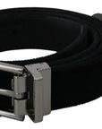 Dolce & Gabbana Elegant Black Leather Belt with Velvet Interior