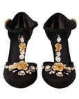 Dolce & Gabbana Elegant Crystal-Embellished Mesh T-Strap Pumps