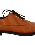 Dolce & Gabbana Elegant Eel Leather Lace-Up Formal Flats