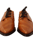 Dolce & Gabbana Elegant Eel Leather Lace-Up Formal Flats
