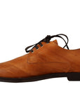 Dolce & Gabbana Elegant Eel Leather Lace-Up Formal Flats