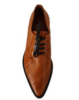 Dolce & Gabbana Elegant Eel Leather Lace-Up Formal Flats