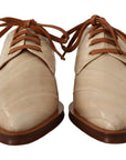 Dolce & Gabbana Elegant Beige Eel Leather Formal Flats