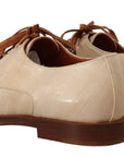 Dolce & Gabbana Elegant Beige Eel Leather Formal Flats
