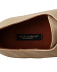 Dolce & Gabbana Elegant Beige Eel Leather Formal Flats