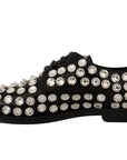 Dolce & Gabbana Crystal-Embellished Leather Formal Flats