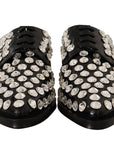 Dolce & Gabbana Crystal-Embellished Leather Formal Flats
