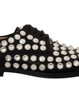 Dolce & Gabbana Crystal-Embellished Leather Formal Flats