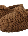 Dolce & Gabbana Elegant Wool Knit Ballerina Flats in Brown