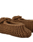 Dolce & Gabbana Elegant Wool Knit Ballerina Flats in Brown