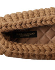 Dolce & Gabbana Elegant Wool Knit Ballerina Flats in Brown