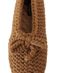 Dolce & Gabbana Elegant Wool Knit Ballerina Flats in Brown