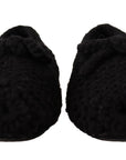 Dolce & Gabbana Elegant Black Wool Knit Ballet Flats