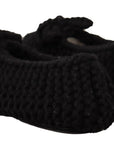 Dolce & Gabbana Elegant Black Wool Knit Ballet Flats