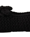 Dolce & Gabbana Elegant Black Wool Knit Ballet Flats