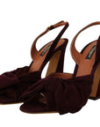 Dolce & Gabbana Elegant Purple Suede Heels Sandals