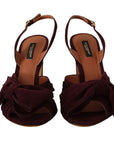 Dolce & Gabbana Elegant Purple Suede Heels Sandals