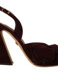 Dolce & Gabbana Elegant Purple Suede Heels Sandals