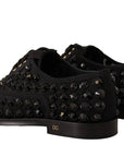 Dolce & Gabbana Elegant Gros Grain Lace-Up Jeweled Flats