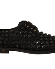 Dolce & Gabbana Elegant Gros Grain Lace-Up Jeweled Flats