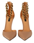 Dolce & Gabbana Elegant Beige Silk Ankle Strap Pumps
