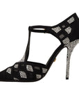 Dolce & Gabbana Elegant Crystal-Embellished Suede Pumps