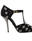 Dolce & Gabbana Elegant Crystal-Embellished Suede Pumps