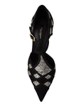 Dolce & Gabbana Elegant Crystal-Embellished Suede Pumps