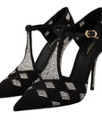Dolce & Gabbana Elegant Crystal-Embellished Suede Pumps