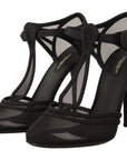 Dolce & Gabbana Elegant Mesh T-Strap Stiletto Pumps