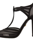 Dolce & Gabbana Elegant Mesh T-Strap Stiletto Pumps