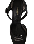Dolce & Gabbana Elegant Mesh T-Strap Stiletto Pumps