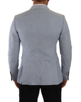 Dolce & Gabbana Elegant Slim Fit Light Blue Double Breasted Blazer