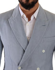 Dolce & Gabbana Elegant Slim Fit Light Blue Double Breasted Blazer