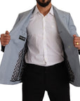 Dolce & Gabbana Elegant Slim Fit Light Blue Double Breasted Blazer