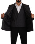Dolce & Gabbana Elegant Gray Sicilia Wool Blend Suit