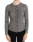 Dolce & Gabbana Elegant Black and White Wool Cardigan