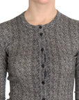 Dolce & Gabbana Elegant Black and White Wool Cardigan