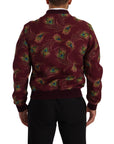 Dolce & Gabbana Radiant Red Peacock Print Bomber Jacket