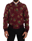 Dolce & Gabbana Radiant Red Peacock Print Bomber Jacket