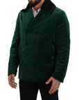 Dolce & Gabbana Elegant Velvet Double Breasted Overcoat