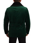 Dolce & Gabbana Elegant Velvet Double Breasted Overcoat