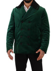 Dolce & Gabbana Elegant Velvet Double Breasted Overcoat