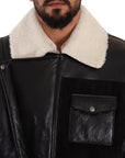 Dolce & Gabbana Elegant Shearling Biker Jacket