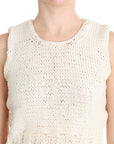 PINK MEMORIES Beige Sleeveless Cotton Blend Vest Sweater