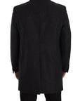 Dolce & Gabbana Elegant Dark Grey Woolen Overcoat