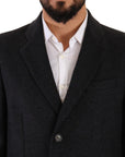 Dolce & Gabbana Elegant Dark Grey Woolen Overcoat