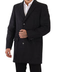 Dolce & Gabbana Elegant Dark Grey Woolen Overcoat