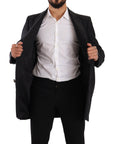 Dolce & Gabbana Elegant Dark Grey Woolen Overcoat