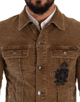 Dolce & Gabbana Elegant Corduroy Logo Jacket